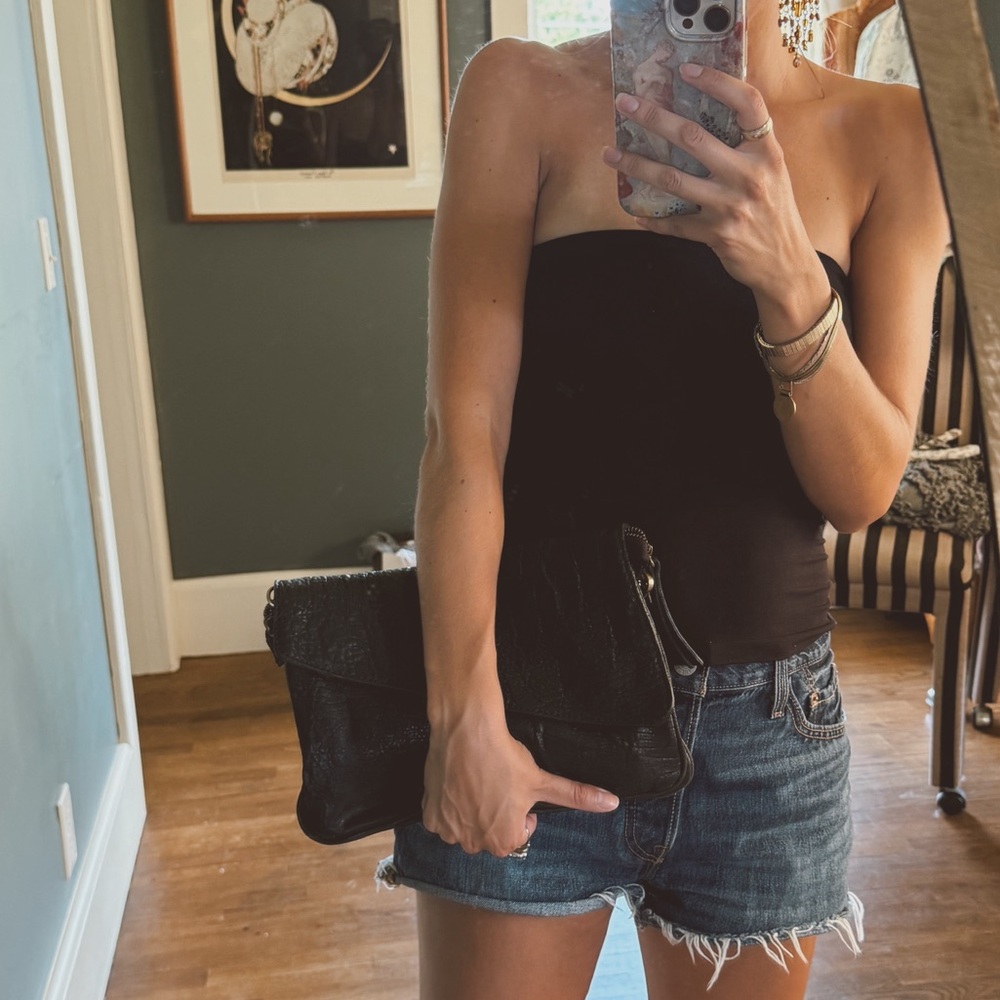 Maxon collection :: made in Italy leather black brass chain crossbody bag purse